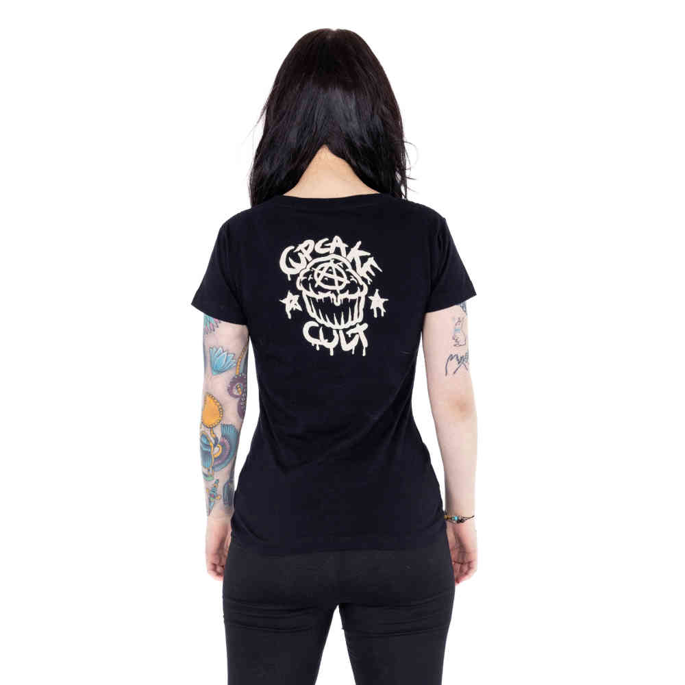 Cupcake Cult - Midnight Kitty Ladies Tshirt - Black
